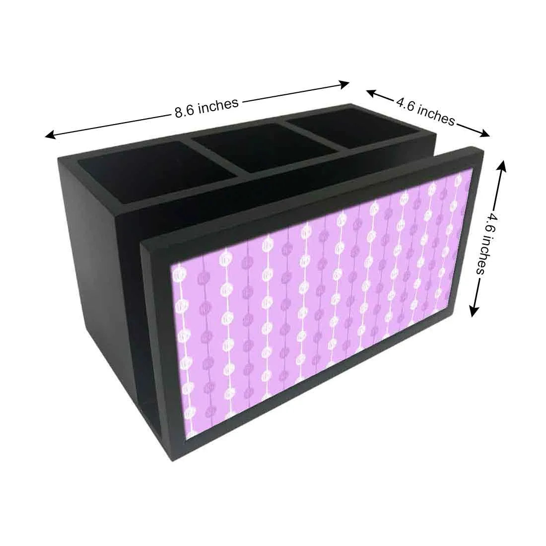 Cutlery Tissue Holder Napkin Stand -  White and Purple Dots Line