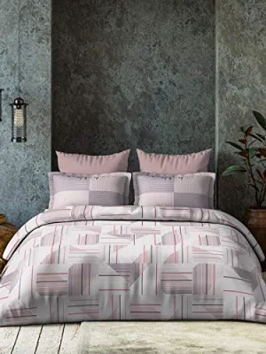 D'Decor Live Beautiful 136TC 1 Double Bedsheet with 2 Pillow Covers - Red ( 228 cm X 274 cm , 90IN X 108IN )