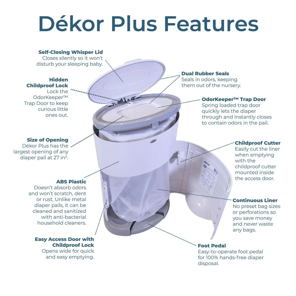 Dekor Plus Hands-Free Diaper Pail