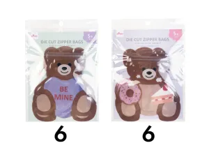 Die Cut Zipper Bags-Excited Bear 5Pcs-