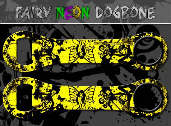 Dog Bone Bottle Opener / Bar Key - Neon Tribal Fairy - Color Options