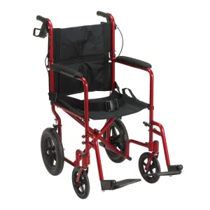 Drive Medical Lightweight Expedition Transport Wheelchair with Brakes