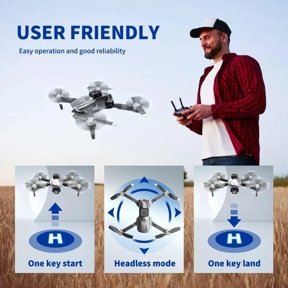 Drones with camera for adults 4k, Drones for kids 8-12, Brushless Motor, FPV Foldable Drone, Carrying Case, 40 mins Battery Life