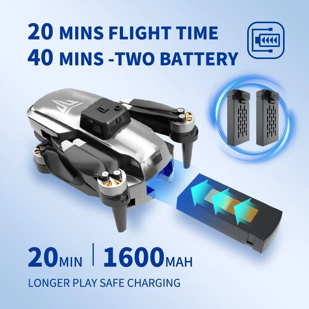 Drones with camera for adults 4k, Drones for kids 8-12, Brushless Motor, FPV Foldable Drone, Carrying Case, 40 mins Battery Life