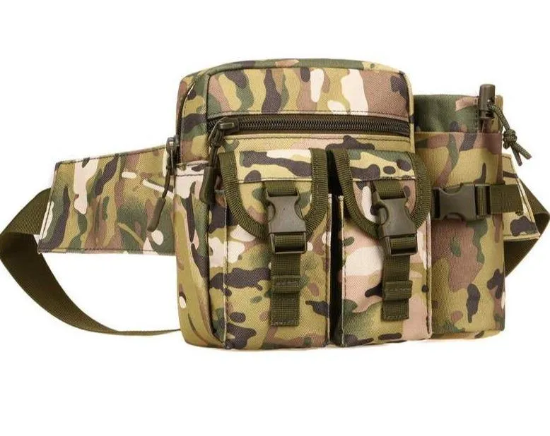 Durable Waist Pack Bag with Water Bottle Pouch Camping & Hiking