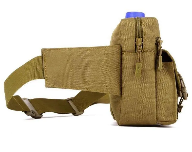 Durable Waist Pack Bag with Water Bottle Pouch Camping & Hiking