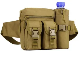 Durable Waist Pack Bag with Water Bottle Pouch Camping & Hiking