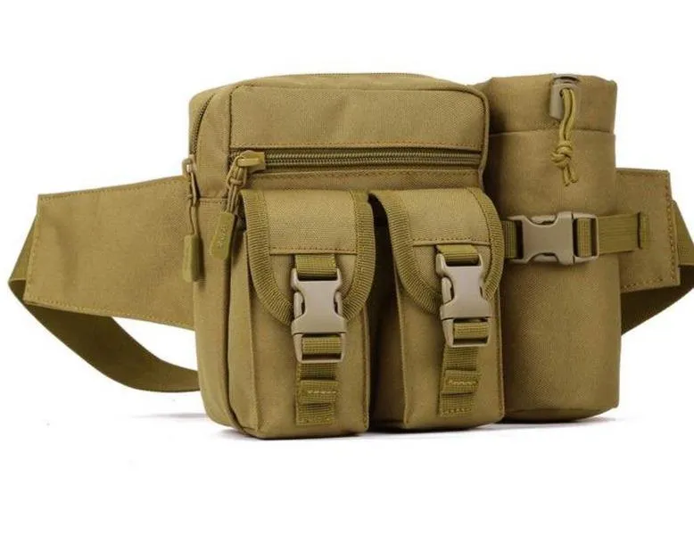 Durable Waist Pack Bag with Water Bottle Pouch Camping & Hiking