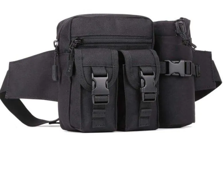 Durable Waist Pack Bag with Water Bottle Pouch Camping & Hiking