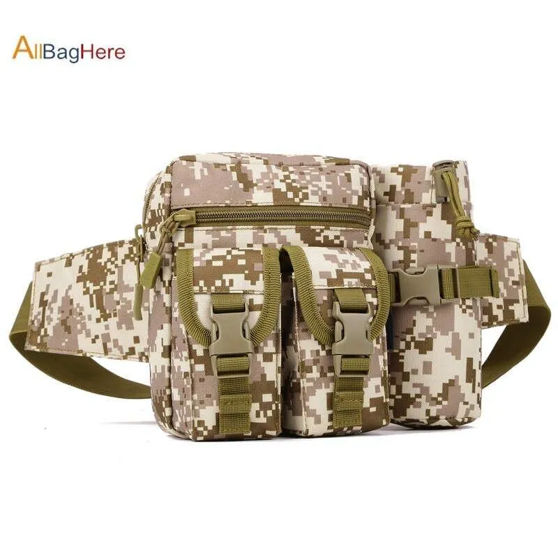 Durable Waist Pack Bag with Water Bottle Pouch Camping & Hiking
