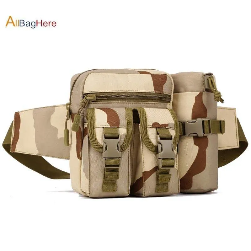 Durable Waist Pack Bag with Water Bottle Pouch Camping & Hiking