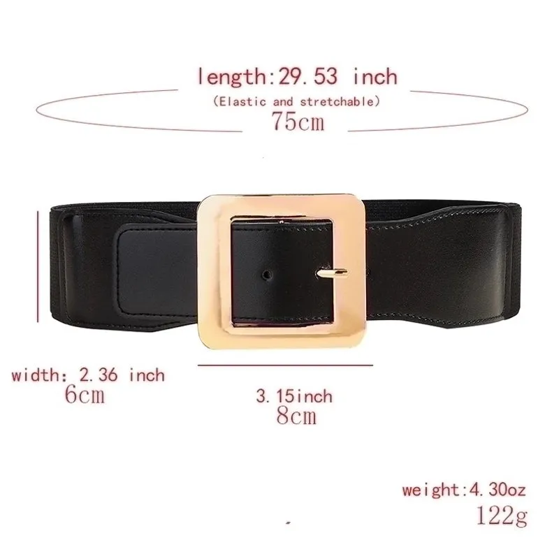 Elegant Business Formal Solid Color Pu Leather Women's Leather Belts