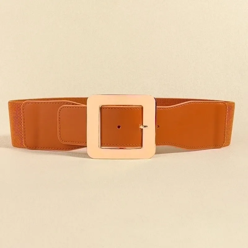 Elegant Business Formal Solid Color Pu Leather Women's Leather Belts