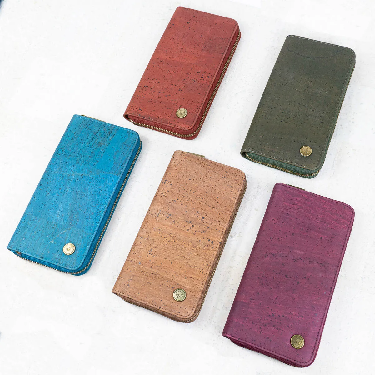 Elegant Cork Women's Zipper Wallet - Pure Color Collection BAG-2342