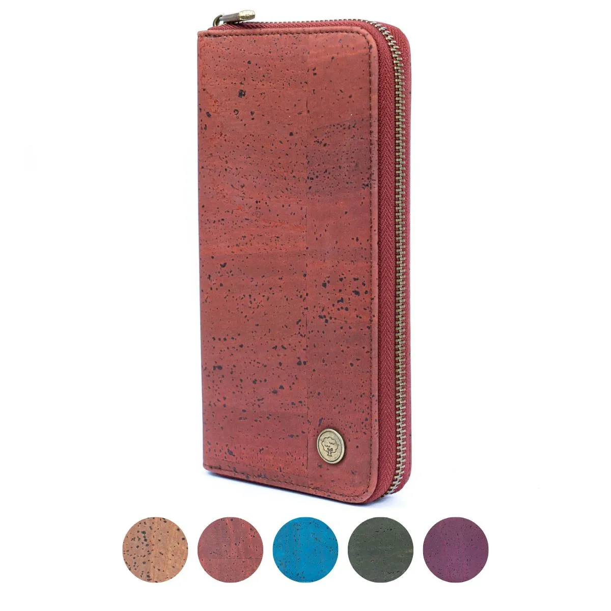 Elegant Cork Women's Zipper Wallet - Pure Color Collection BAG-2342