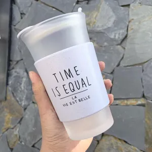 Elegant Korean-Inspired Glass Water Bottle Duo for Trendy Students and Couples