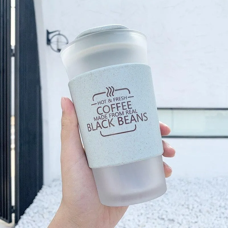 Elegant Korean-Inspired Glass Water Bottle Duo for Trendy Students and Couples
