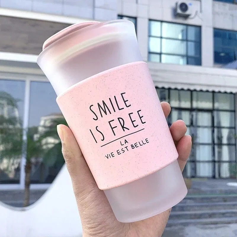 Elegant Korean-Inspired Glass Water Bottle Duo for Trendy Students and Couples