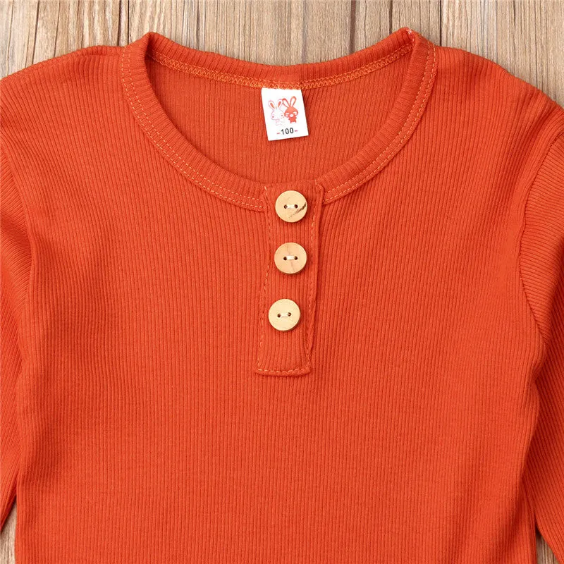 Elegant Nightwear Solid Color Pajamas Set For Unisex Kids