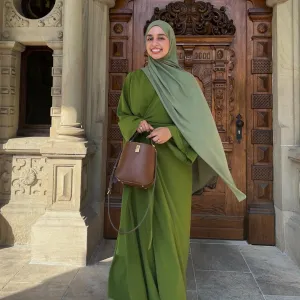 Elegant Solid Color Abaya (MOA078)