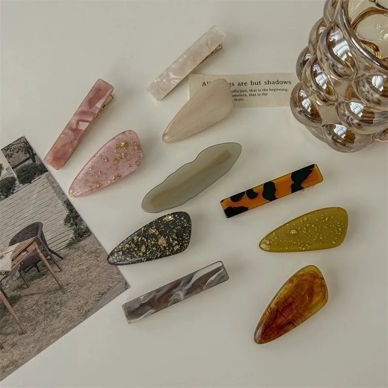 Elegant Solid Color Plastic Hair Clip
