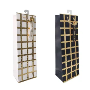 Emboss & Hot Stamping Bottle Gift Bag - 36cm x 12cm x 9cm