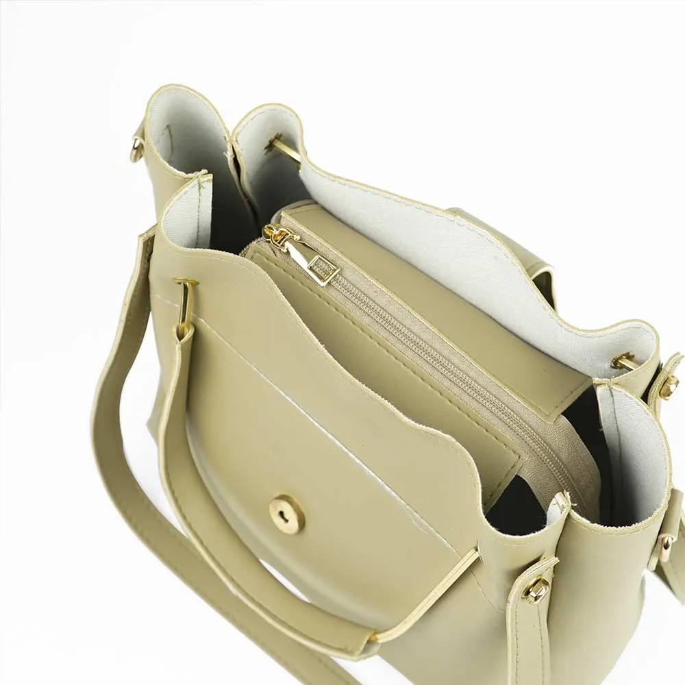 Emerald Bag with Flap Beige