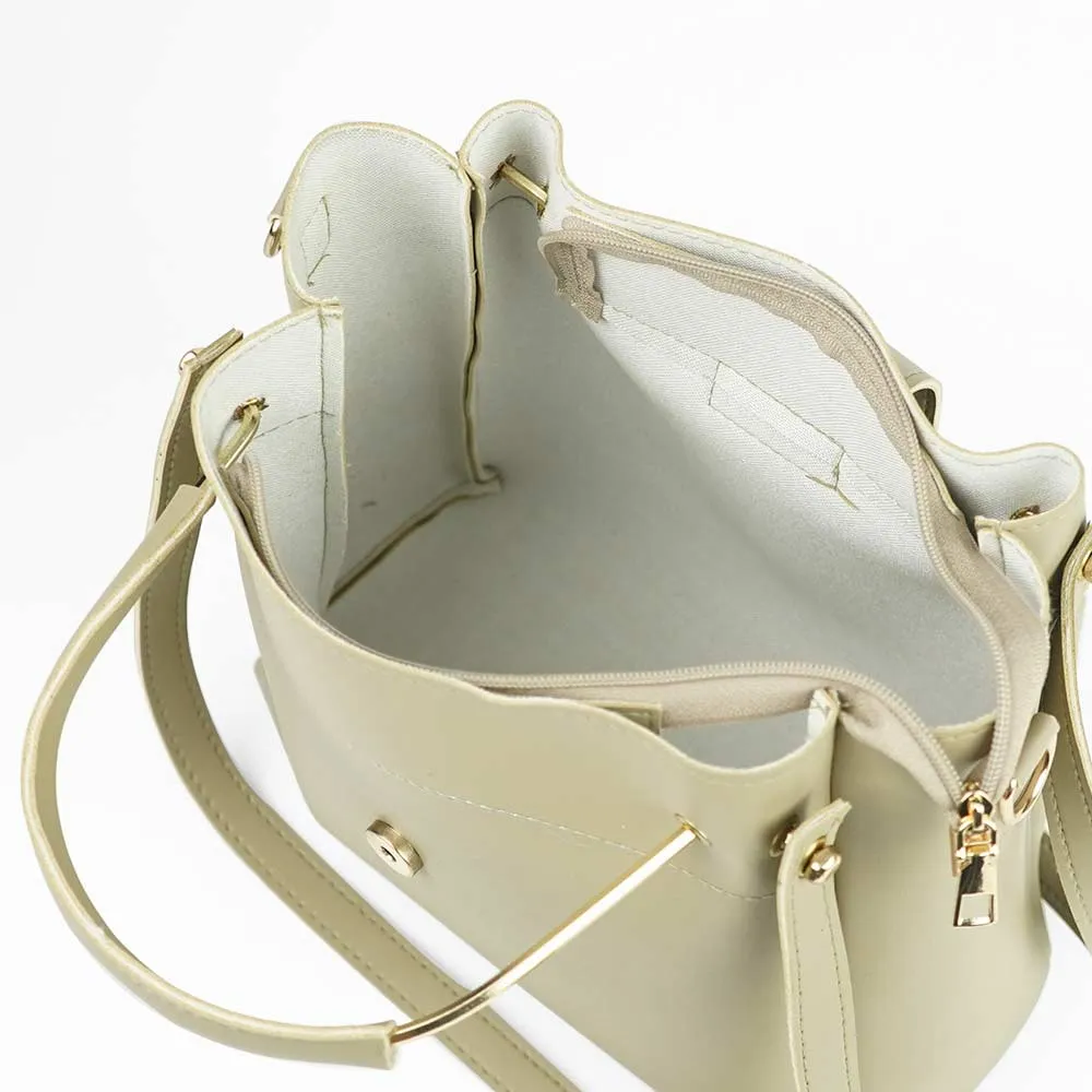 Emerald Bag with Flap Beige
