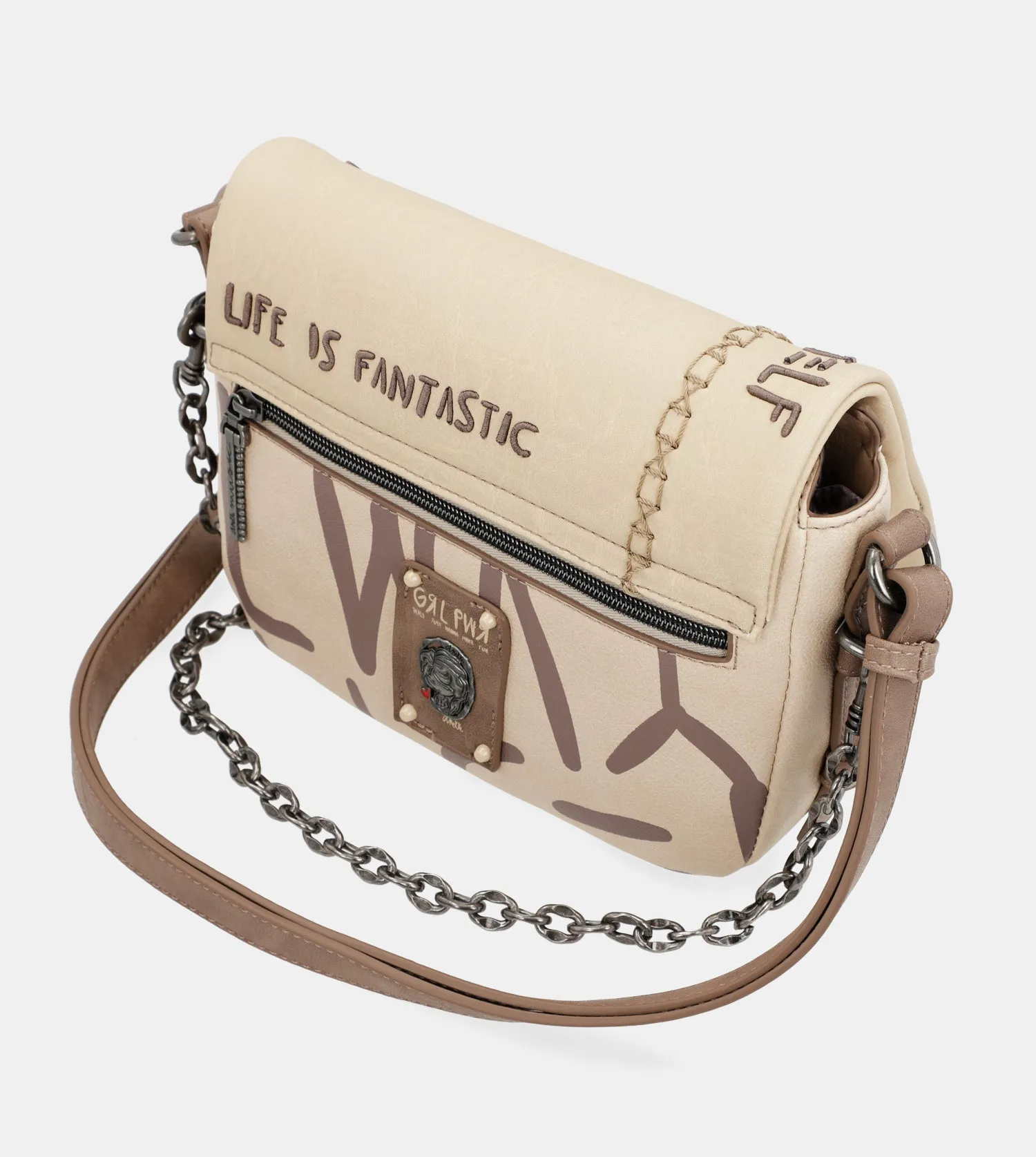 Energy beige flap bag
