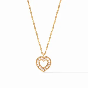 Esme Heart Pearl Solitaire Necklace