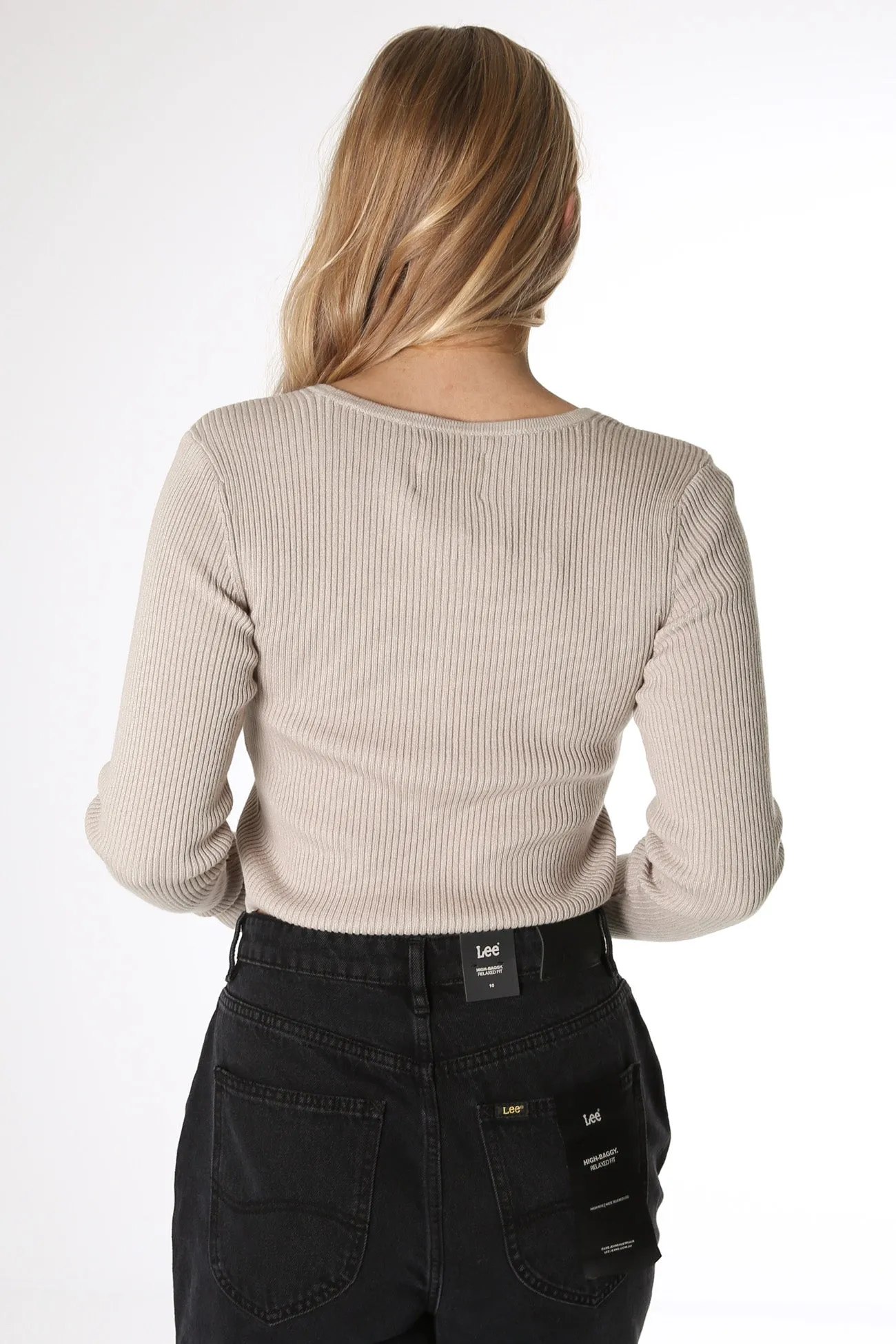 Essential Cardi Khaki Feather