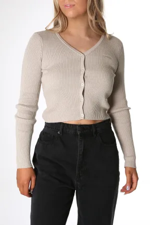 Essential Cardi Khaki Feather