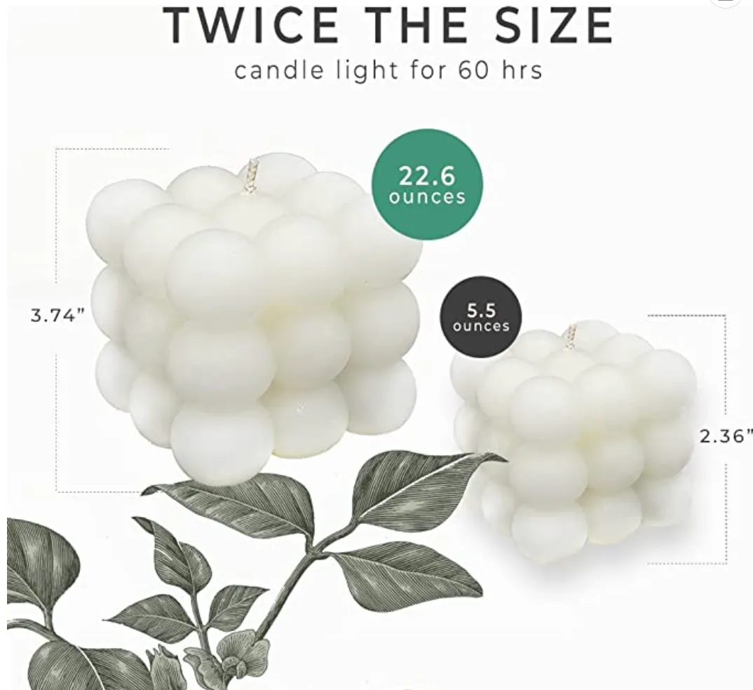 EXTRA LARGE bubble shaped candle / Designer Aesthetic Decor/  Decorative Candles for Home and Gifts