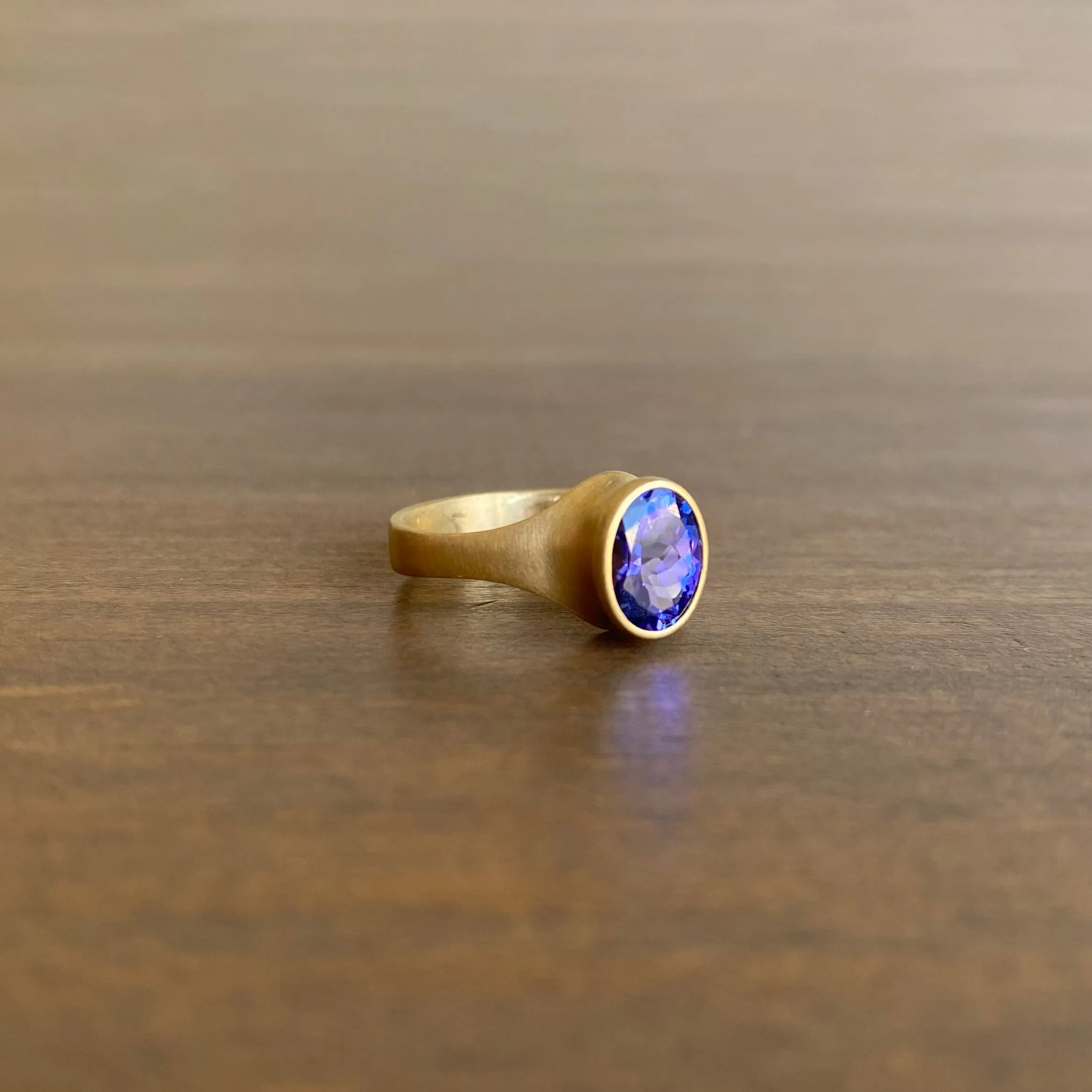 Faceted Oval Tanzanite Ring