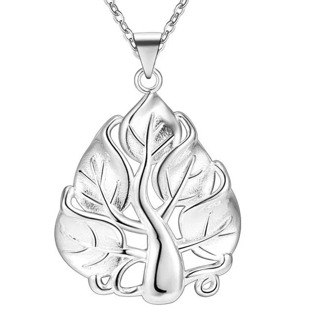 fashion silver color jewelry elegant charm necklace women