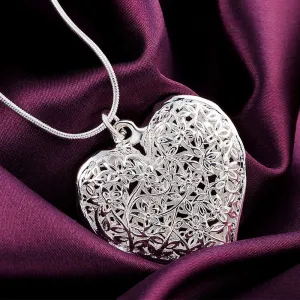 fashion silver color jewelry elegant charm necklace women