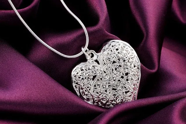 fashion silver color jewelry elegant charm necklace women