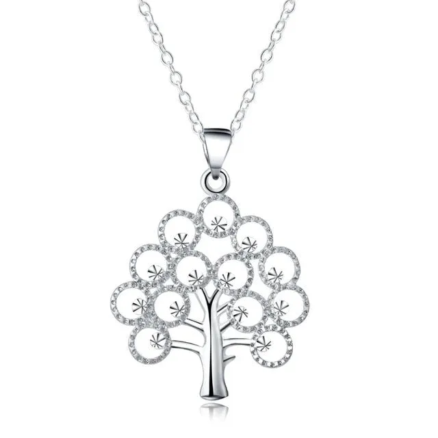 fashion silver color jewelry elegant charm necklace women