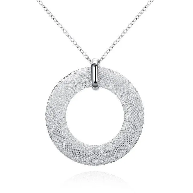 fashion silver color jewelry elegant charm necklace women