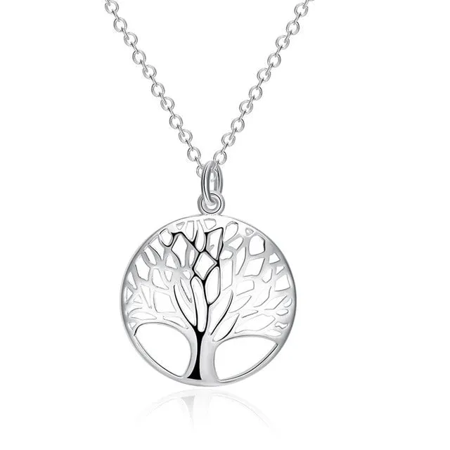 fashion silver color jewelry elegant charm necklace women