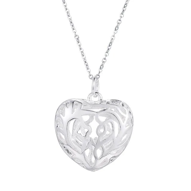fashion silver color jewelry elegant charm necklace women