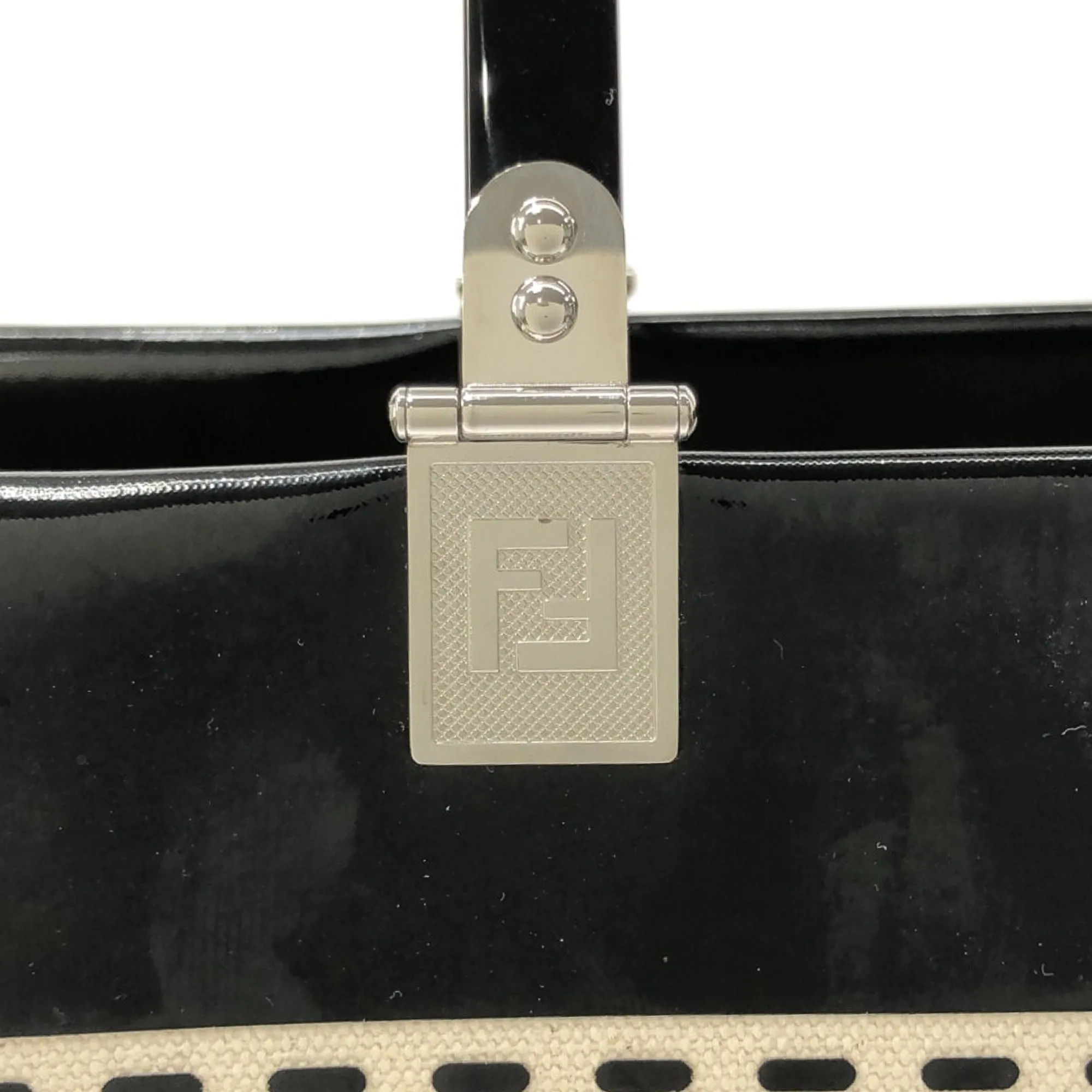 FENDI Medium Patent Sunshine Shopper Tote Satchel