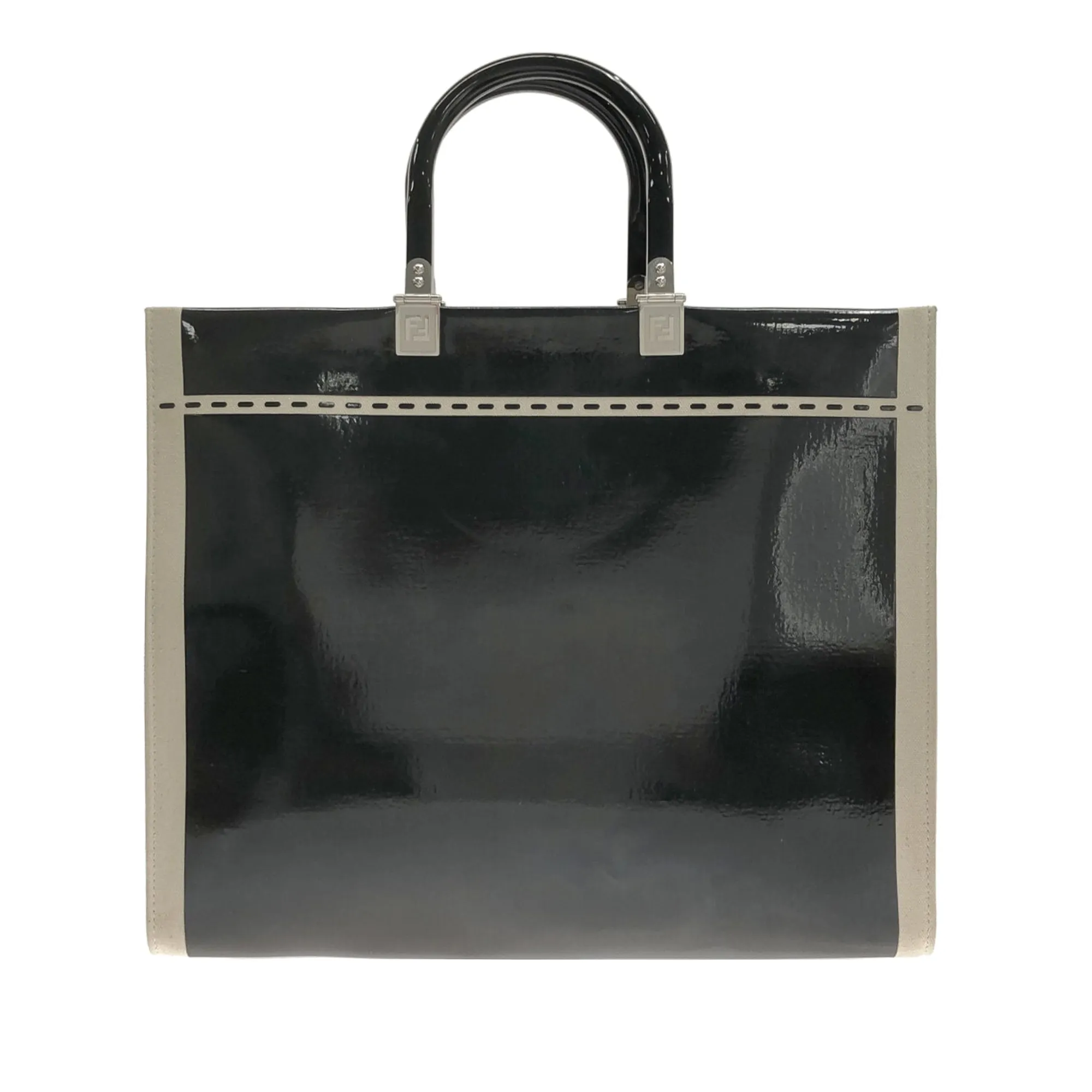 FENDI Medium Patent Sunshine Shopper Tote Satchel
