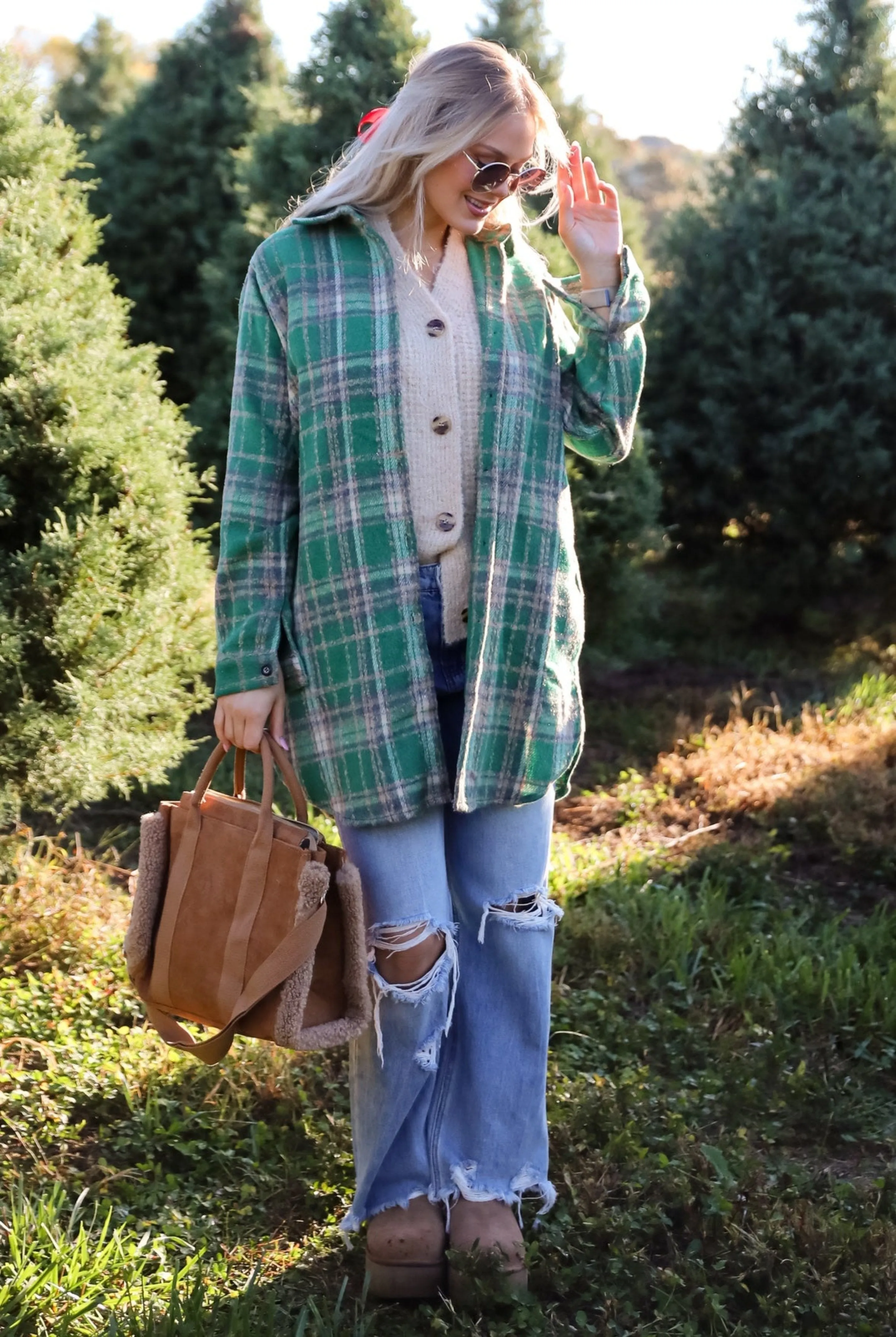 FINAL SALE - Cozy Aesthetic Brown Suede Crossbody Bag
