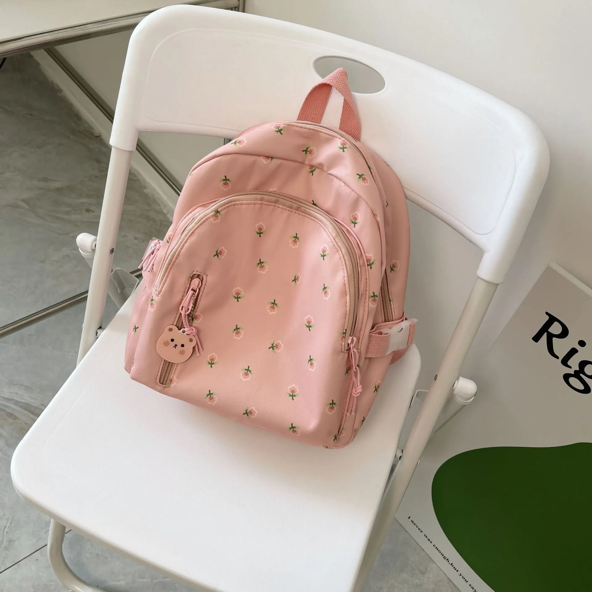 Floral Backpack for Girls with Personalized Embroidery Name