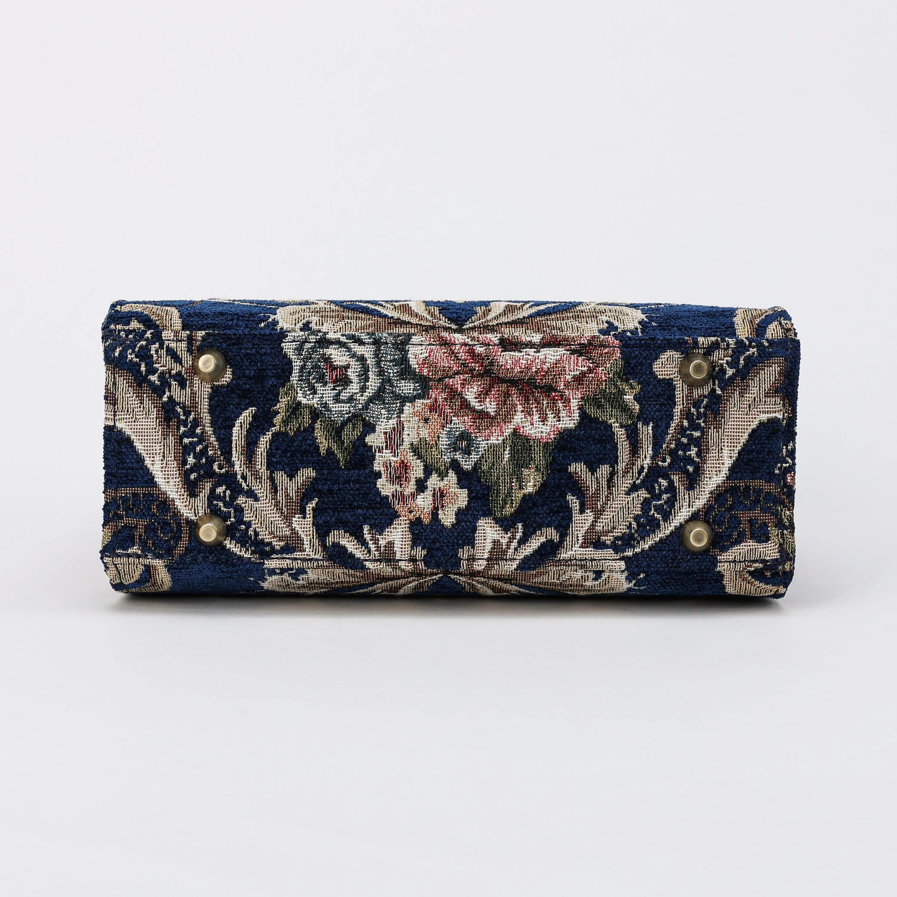 Floral Blue Flap Satchel