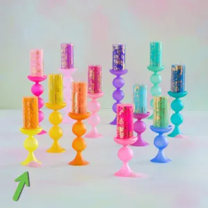 Frosted Pillar Candle Holder - Yellow