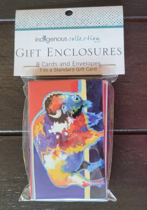 Gift Enclosure, package of 8 mini cards and envelopes - John Balloue Art - (Bison)