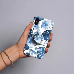 Gripper Case With Blue Floral Leaf