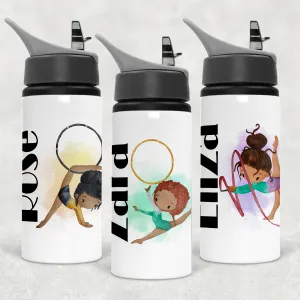 Gymnast Personalised Aluminium Straw Water Bottle 650ml